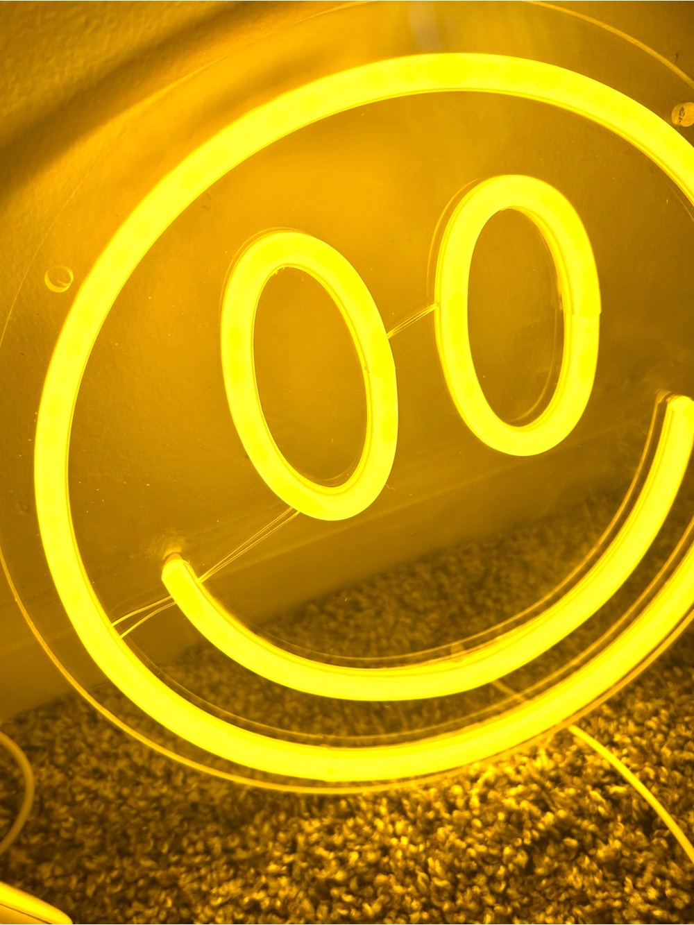 Yellow Smiley Face Neon Sign - Picture 3 of 5